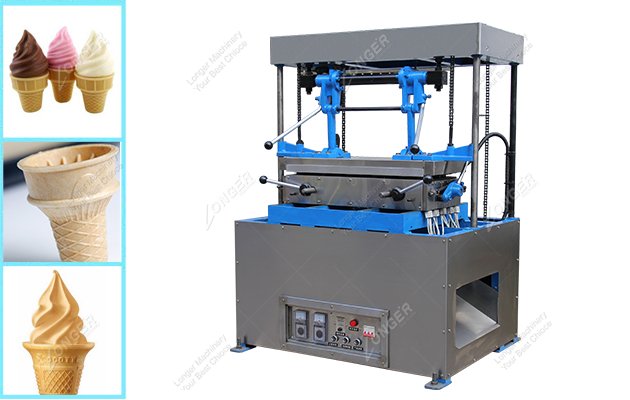 The ice cream cone wafer making machine is used for making the cones of the ice cream .The cone is from flour and egg ,then filling paste into the hole .