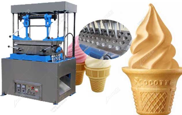 The ice cream cone wafer making machine is used for making the cones of the ice cream .The cone is from flour and egg ,then filling paste into the hole .